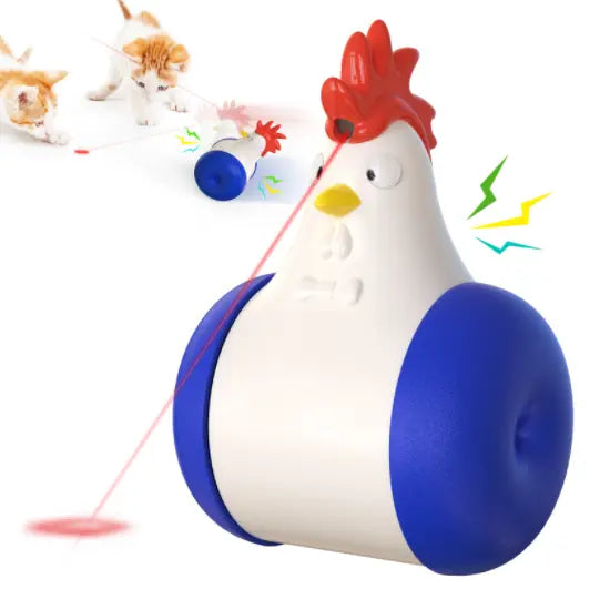 Katzenspielzeug-Set mit Beweglichem Huhn und Laserpointer – Interaktives Spielzeug für Katzen