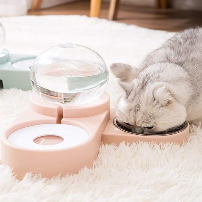 Wasser- und Futterstation für Katzen – Hygienische 2-in-1 Futter- und Wasserschale mit rutschfestem Design