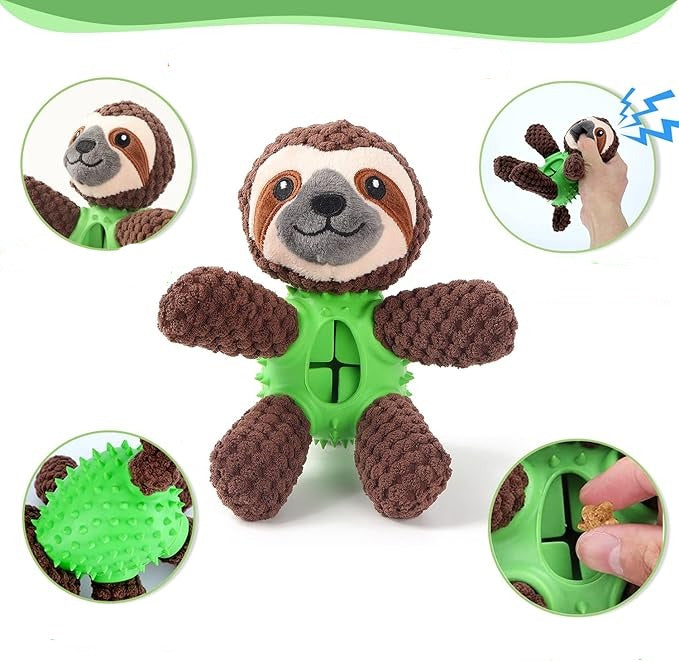 3in1 Hunde Kuscheltier mit Zahnreinigung und Leckerliversteck – Spielzeug für Pflege und Spaß