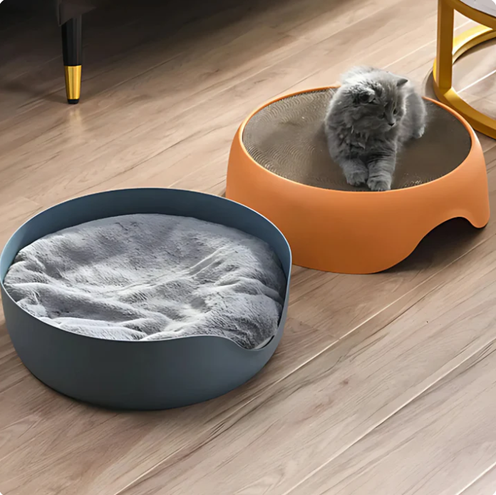 Katzenbett mit Kratzfläche und Weichem Liegekissen – Multifunktional und Komfortabel