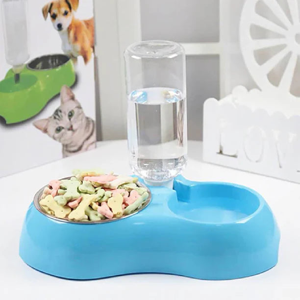3-in-1 Haustier Futternapf mit Wasserbehälter und Lebensmittelspender