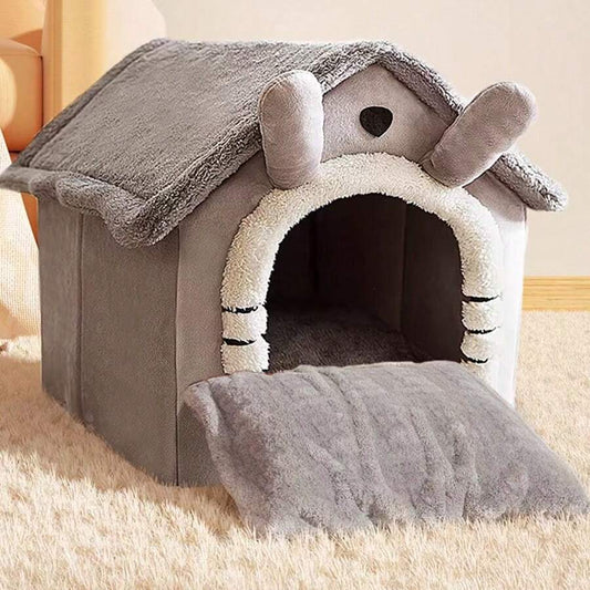 Gemütliches Plüsch-Katzenhaus für Entspannung und Schlaf