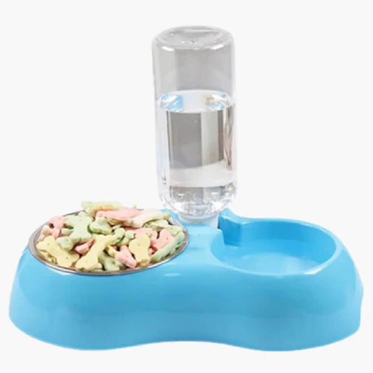 3-in-1 Haustier Futternapf mit Wasserbehälter und Lebensmittelspender