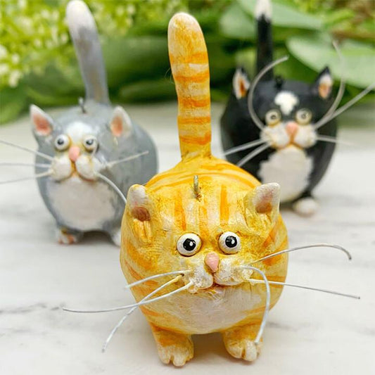 Katzen Weihnachtsbaumornament – Handgefertigt und Dekorativ