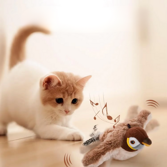 Interaktives Flatterndes Vogelspielzeug für Katzen – Mit Geräusch und Bewegung