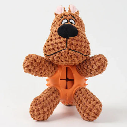 3in1 Hunde Kuscheltier mit Zahnreinigung und Leckerliversteck – Spielzeug für Pflege und Spaß