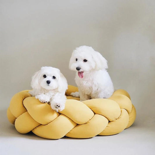 Luxus Hundebett – Weiches und Bequemes Hundebett im Zopfmuster
