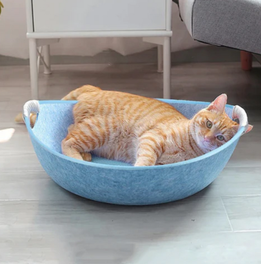 Katzenbett aus Filz mit Tragegriffen – Weiches und bequemes Ruhebett für deine Katze