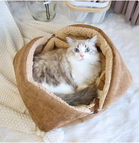 2-in-1 Kuschelbett und Decke für Katzen – Vielseitig und Bequem für Dein Haustier