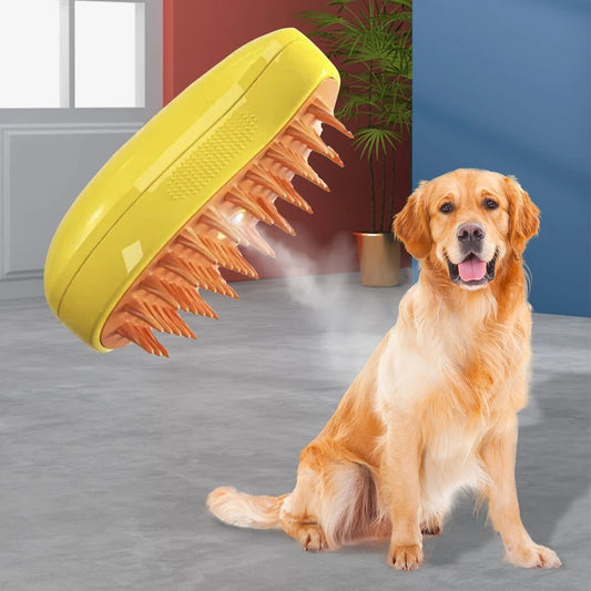 Sanfte Dampf-Massagebürste für Hunde – Fellpflege & Entspannung