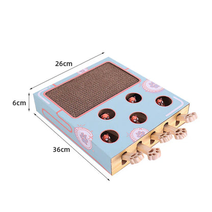 3in1 Katzenspielzeug Box – Mit Kratzfläche und Interaktivem Spiel