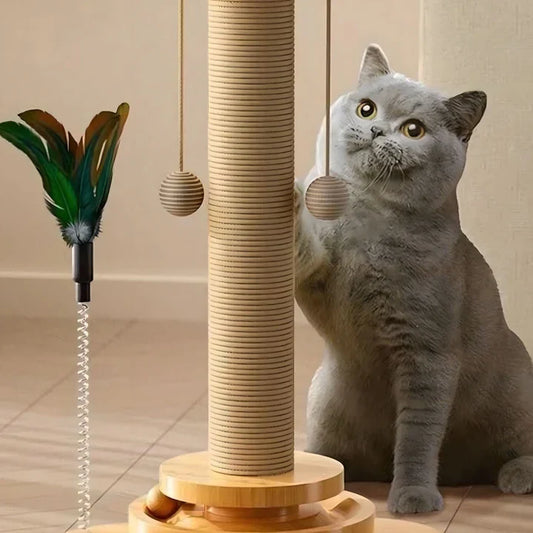 Katzen-Holzspielzeug mit Drehmechanismus – Robustes Kratzspielzeug für Katzen