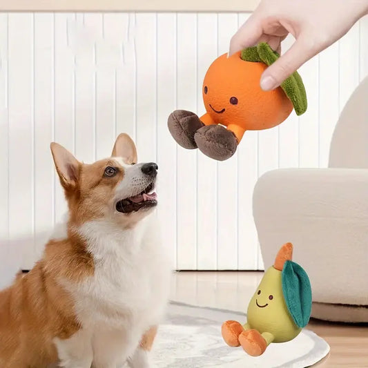 Fruchtiges Hundespielzeug mit Quietsche – Bunte und Interaktive Spielzeuge für Hunde