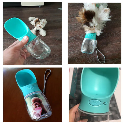 Trinkflasche für Hunde für Unterwegs – Praktische Wasserflasche mit integriertem Napf